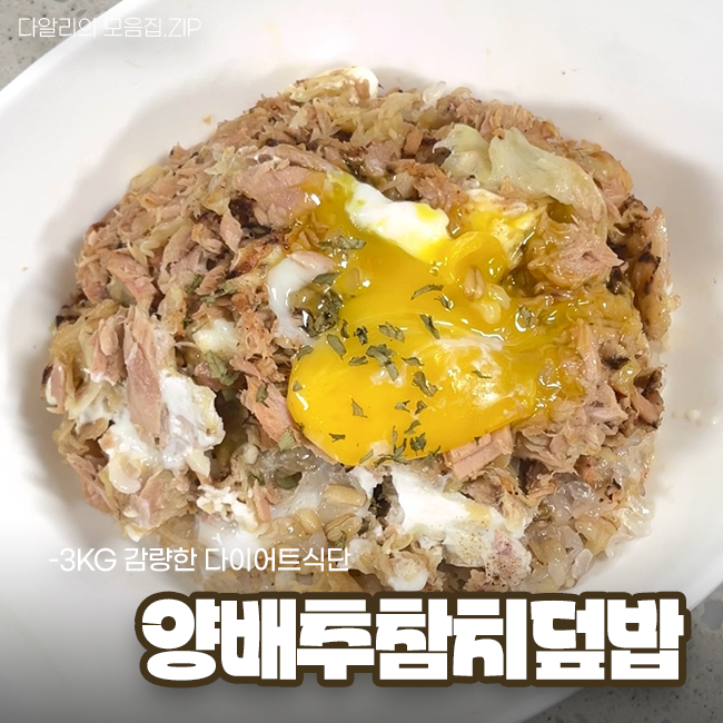  -3kg 감량한 다이어트식단 양배추참치덮밥