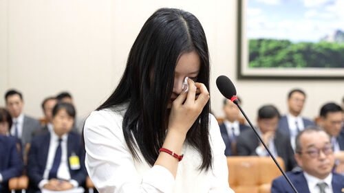 뉴진스 <b>하니</b>, <b>국감</b>서 따돌림 호소하며 눈물…"우린 다 인간인데"
