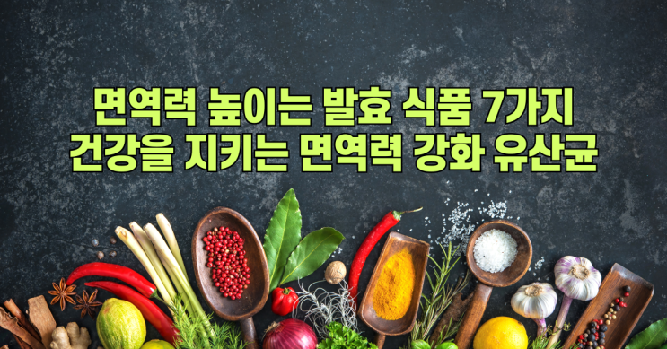  면역력 높이는 발효 식품 7가지, 건강을 지키는 면역력 강화 유산균