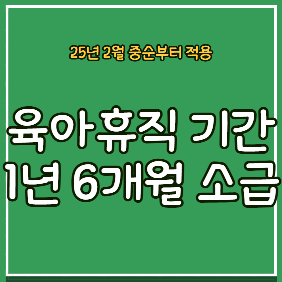 육아휴직 1년 6개월 시행 시기 및 소급 / 유급 조건 (<b>국회 통과</b>)