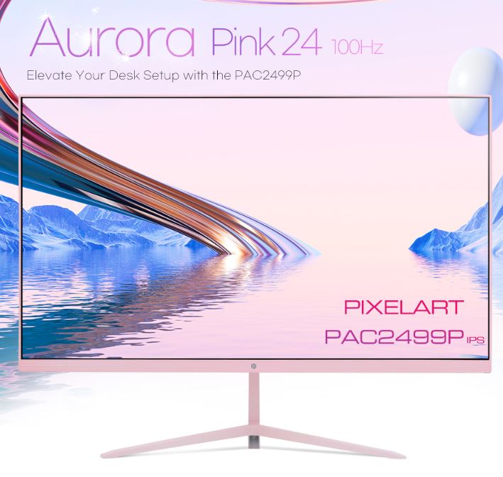  핑크모니터 픽셀아트 Aurora PAC2499P 핑크 IPS 아이케어 프리싱크 리얼 100 사용후기