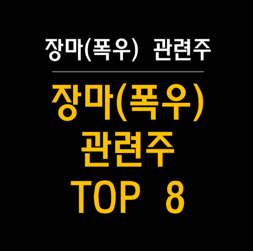  장마(폭우) 관련주 BEST 8 총정리! 비가 오면 생각나는 주식?