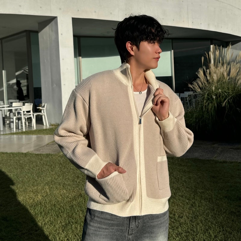 남자 집업 가디건 코디 가을에 입기 좋은 부드러운 소재와 디자인!