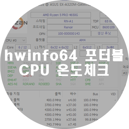  HWInfo64 포터블 버전을 다운로드하여 CPU 온도 확인하는 방법