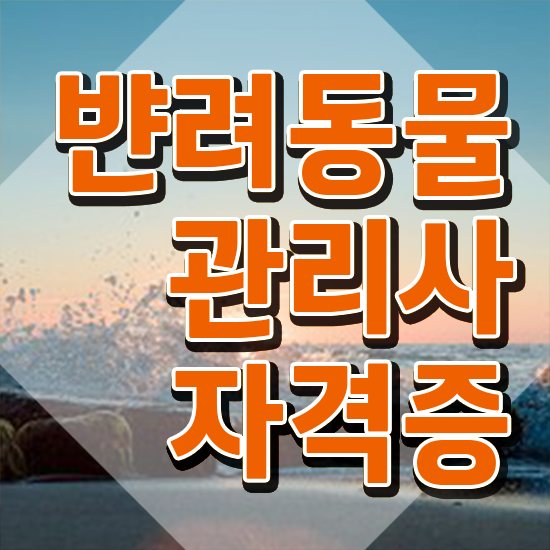  반려동물종합관리사 , 반려동물관리사 자격증 쉽고 빠르게 취득한 정보 알려드립니다