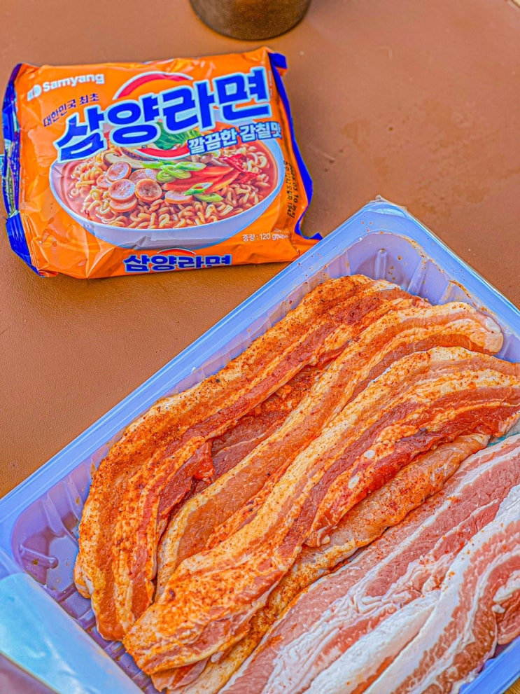 바베큐 준비물 백종원 백패커 라면스프 숙성 삼겹살 구이