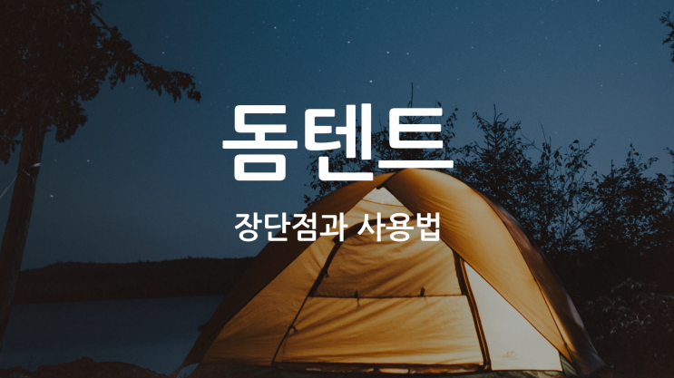  돔텐트 사용법과 장단점 비교