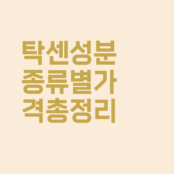  탁센 가격 성분 핵심만 빠르게 탁 총정리했어요