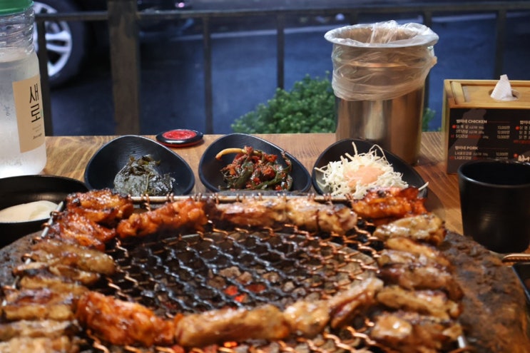  대전 갈마동 닭구이맛집 범이네 숯불구이 비오는날 야장감성