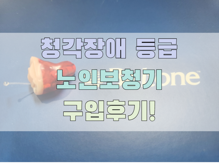  청각장애 등급받고 노인보청기 구입 후기