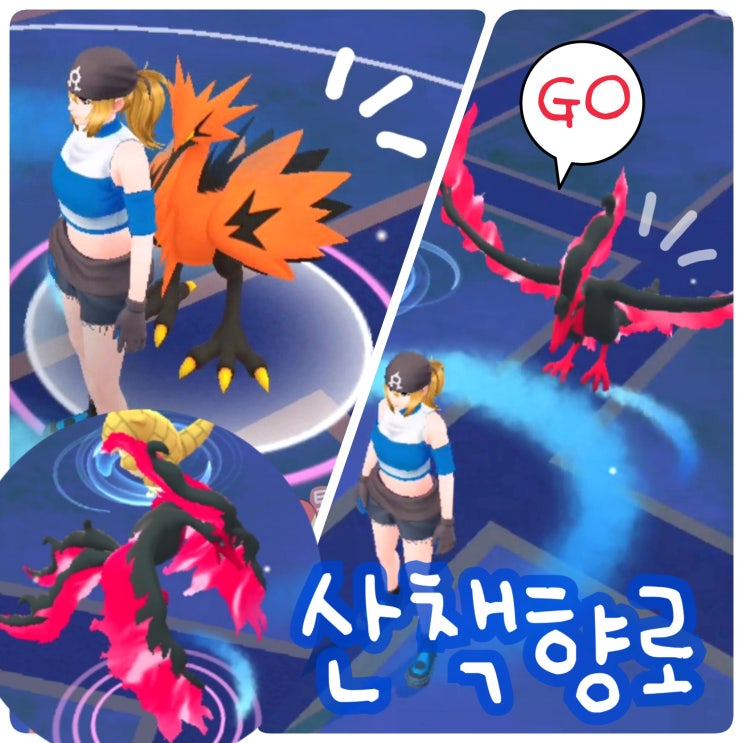  포켓몬고 향로 산책향로 가라르 파이어 썬더 및 이로치 플러시 마이농