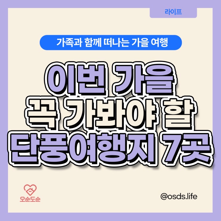  가을 단풍 여행 추천: 전국의 가을 명소 7곳