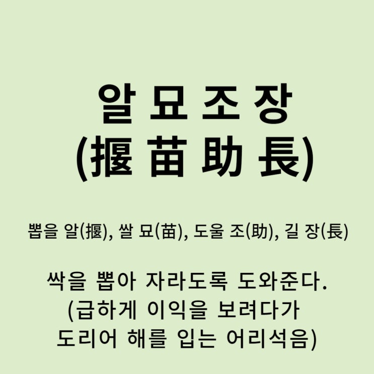  고사성어 뒤집어 보기 (47. 알묘조장)