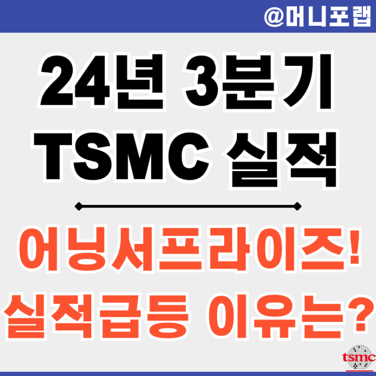  TSMC 주가 전망 24년 3분기 실적 발표 - AI 반도체 독점 생산 중