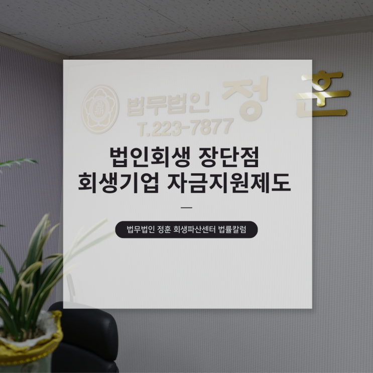  법인회생 장단점 회생기업 자금지원제도 광주도산변호사