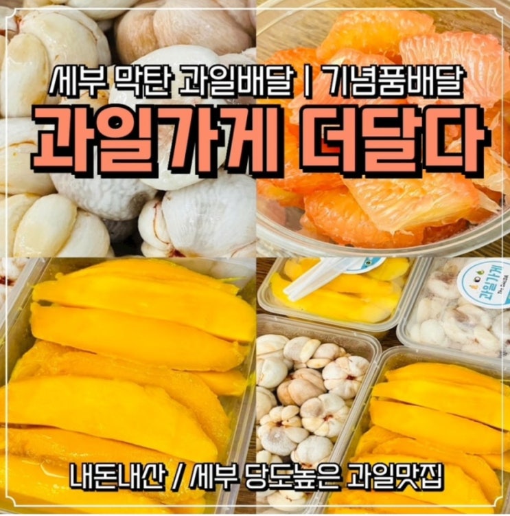  [세부 막탄 과일배달]과일가게 더달다: 망고, 망고스틴 기념품까지 구매가능한 내돈내산 과일가게