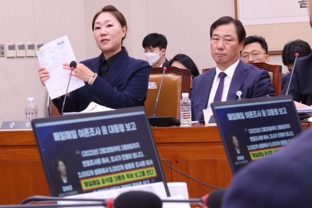 국감 나온 <b>강혜경</b> "김건희-<b>명태균</b>, 영적인 대화를 많이... 