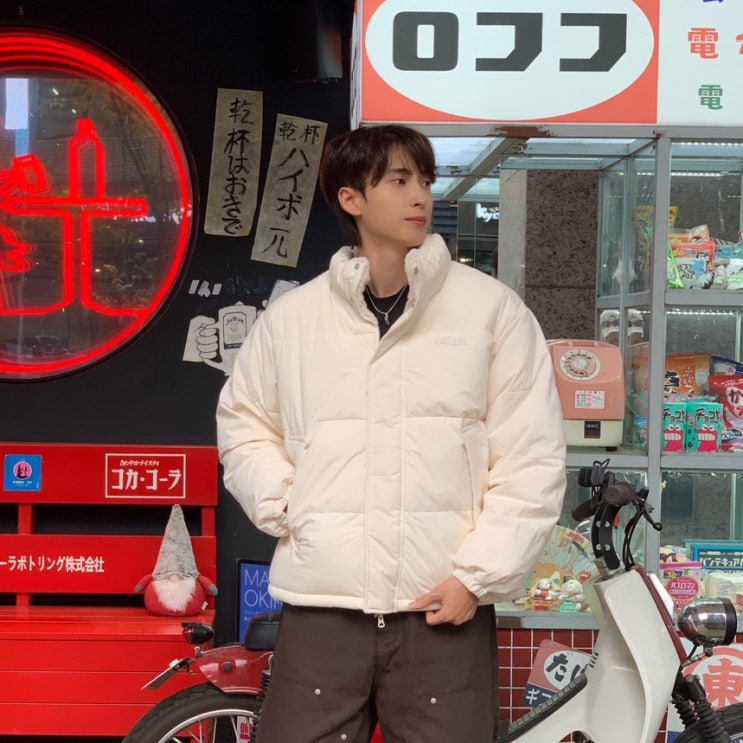  후아유 양면패딩 리버서블 숏푸퍼 남자 착용샷 후기