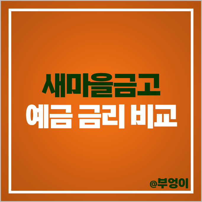 새마을금고 예금 특판 이율 정기예금 금리 비교 추천 새마을금고 예금 특판 이율 정기예금 금리 비교 추천