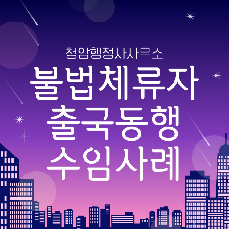  [수임사례] 불법체류자/불체자 자진신고 후 출국 인공항 동행
