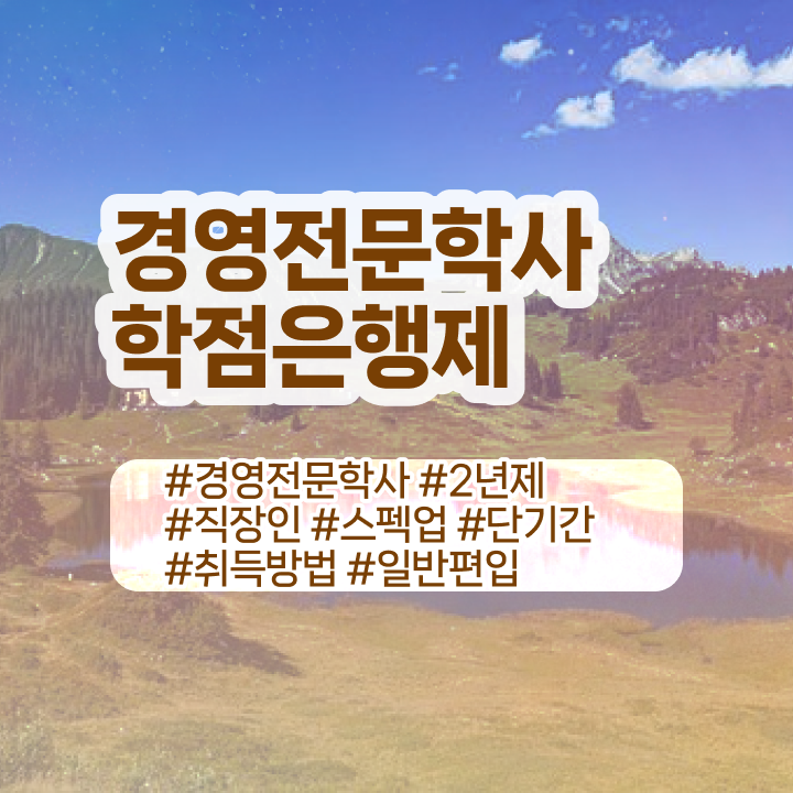  부교공경영학 , 경영학 학위 온라인 수업만으로 성공한 노하우