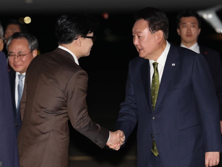 윤석열 <b>대통령</b>, <b>한동훈</b> 대표와의 <b>면담</b> 일정 공개