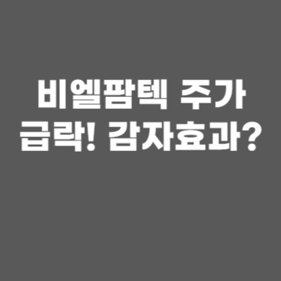  비엘팜텍 주가, -29퍼센트 하한가 무상감자 원인?