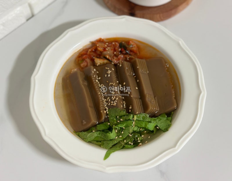 도토리묵 칼로리 효능 도토리묵 데치기 양념장 만들기 다이어트 도토리묵밥 만드는법