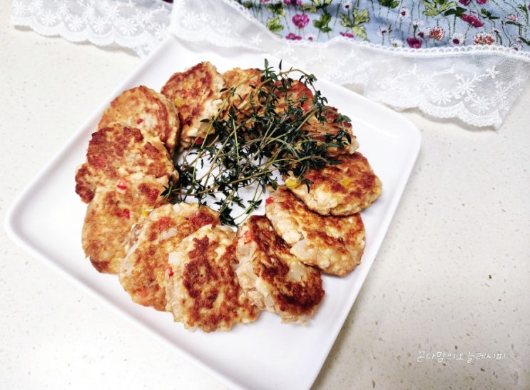  참치두부 전 동그랑땡 레시피 고소한 두부참치부침 만들기