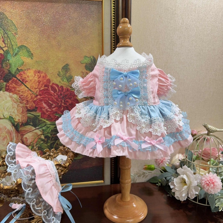  20cm 파스텔 핑크 원피스 세트 인형옷 롱바디 체형 아이돌인형옷