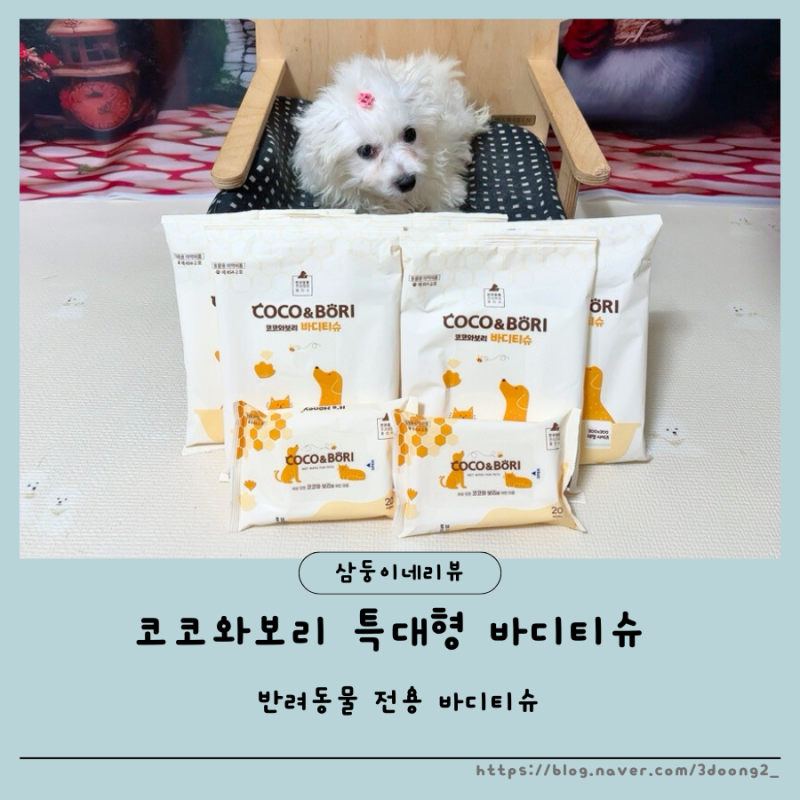 강아지바디티슈 코코와보리 저자극 강아지물티슈
