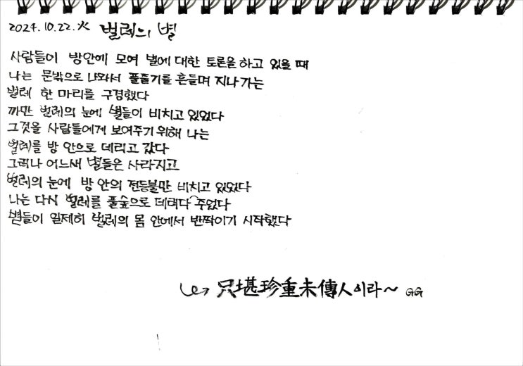  [필사] 벌레의 별-류시화