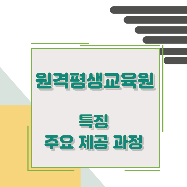 원격평생교육원의 특징과 주요 제공 과정 원격평생교육원의 특징과 주요 제공 과정
