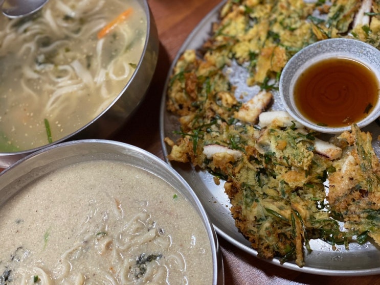  울산 서생 뜨끈한 국물이 생각날 때 간절곶 가람 칼국수 파전