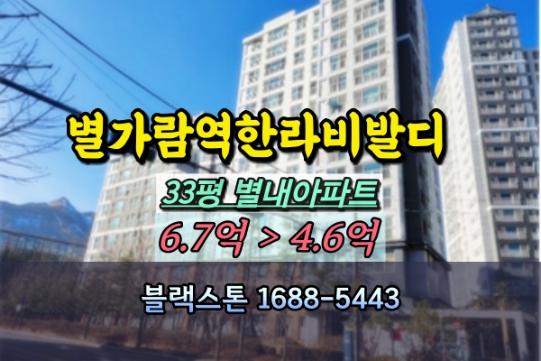  별가람역한라비발디 33평 경매 별내아파트 6억