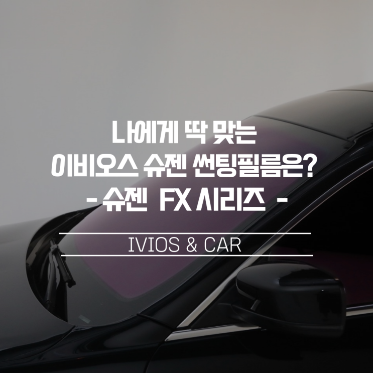  나에게 딱 맞는 슈젠 썬팅필름은? 이비오스 슈젠 FX 시리즈