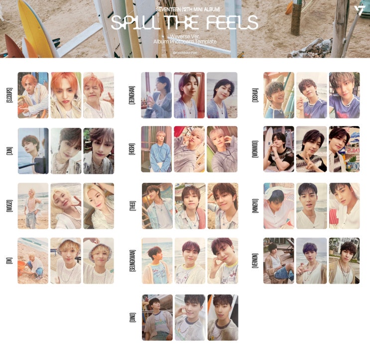 <b>세븐틴</b> 정한 12th 미니앨범 'SPILL THE FEELS' 포토카드... 