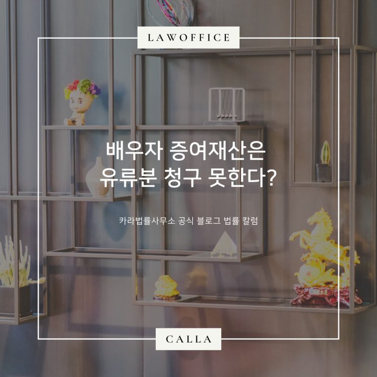  배우자 증여재산은 유류분 청구 못한다?