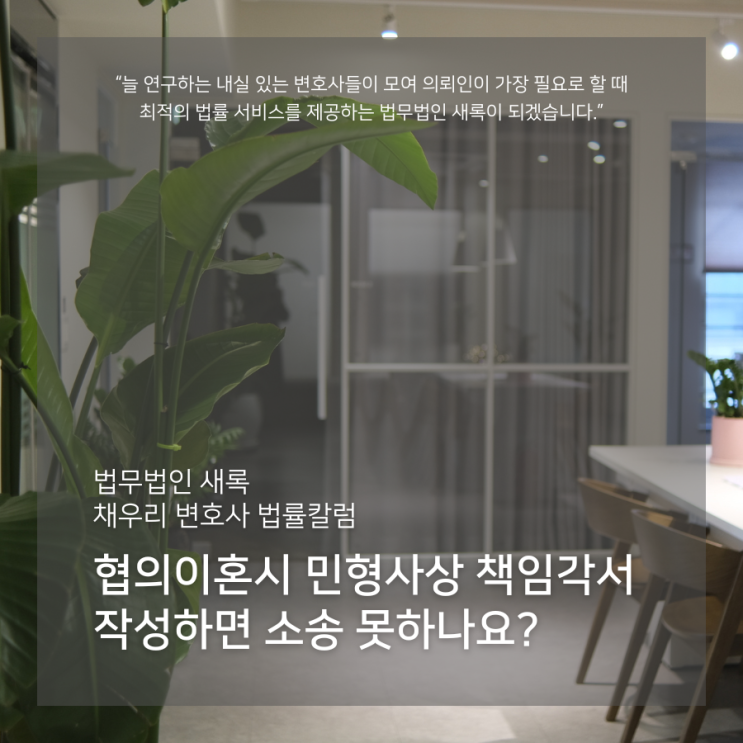  협의이혼시 민형사상 책임각서 작성하면 소송 못하나요?
