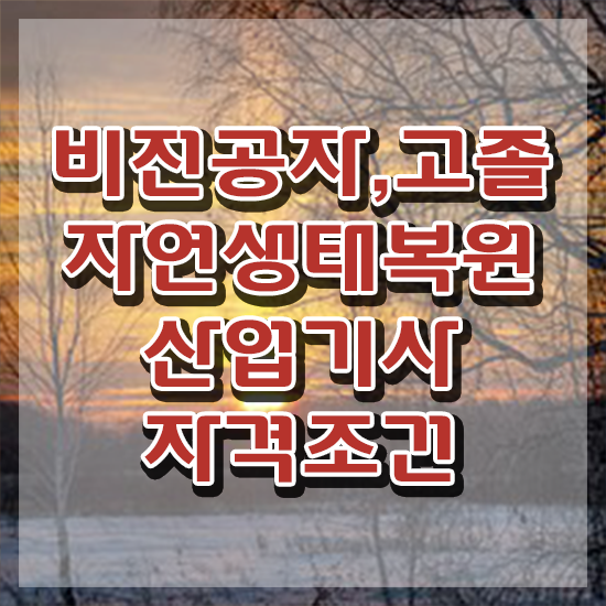  자연생태복원산업기사 시험자격 온라인으로 편하게 준비한 비법