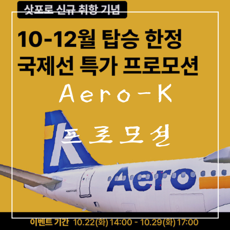  ️ 프로모션 항공권 | Aero_K 일본/베트남/대만/필리핀 편도 최저 4만 원대 특가 항공권