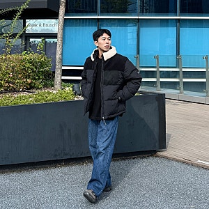 남성 패딩 브랜드 찾는다면 코닥어패럴 브라우니 컬러블록 다운 자켓