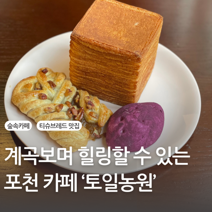  계곡뷰 티슈브레드 맛집 포천 카페 토일농원