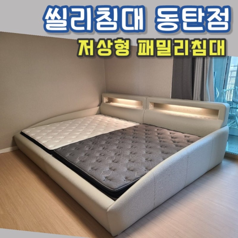 저상형 패밀리 침대 추천 | 씰리침대 동탄점 | 아모르2 매트리스 | 퀸사이즈 2개 프레임 | 용인....