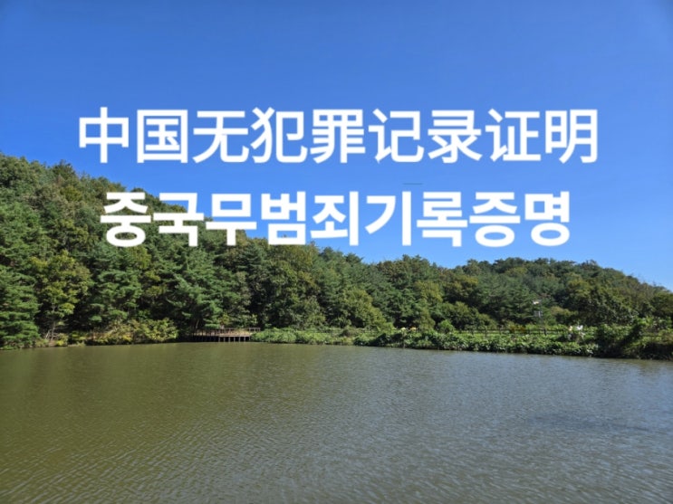  한국거주 중국인 중국무범죄증명 발급