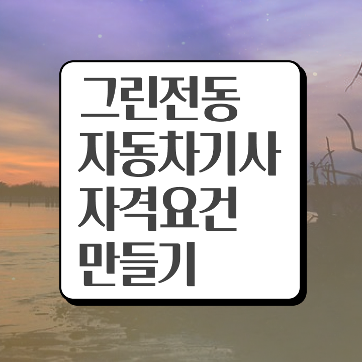  그린전동자동차기사 자격증 학은제 , 그린전동자동차기사 온라인으로 간단히 합격한 팁