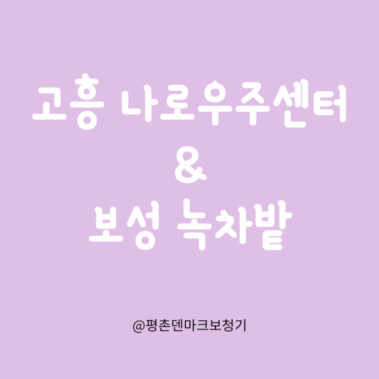  고흥 나로우주센터 그리고 보성 녹차밭