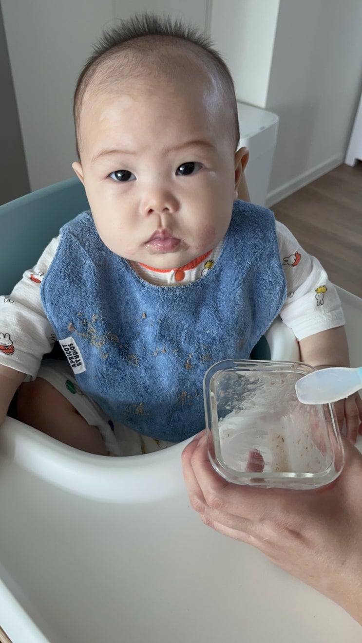  200일 아기 이유식과 6개월 접종 열 육아 기록