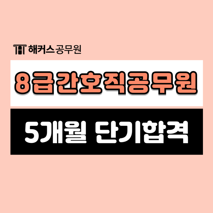  8급간호직공무원 시험 대비 5개월 단기합격공부법 확인