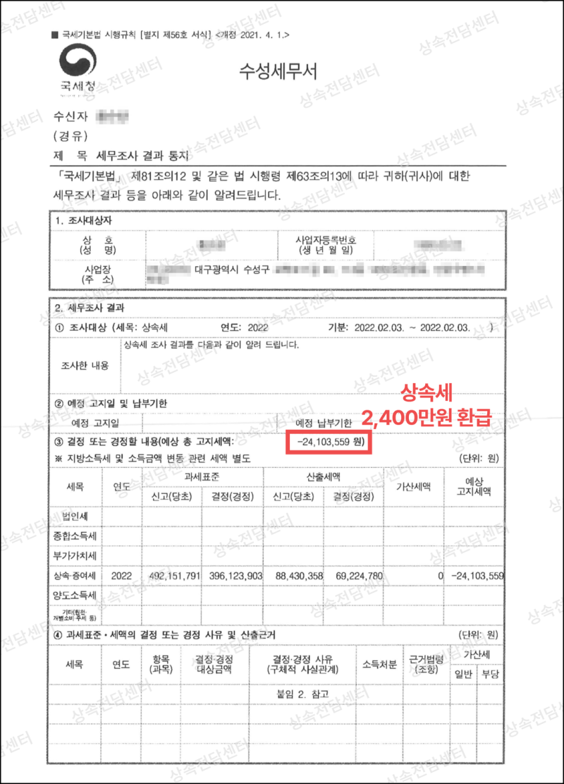 상속세 10년 치 안봤다가 세무조사 나온 사례 : 네이버 블로그